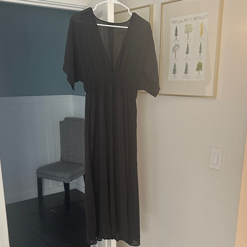 Cupshe black sheer swimsuit cover up
